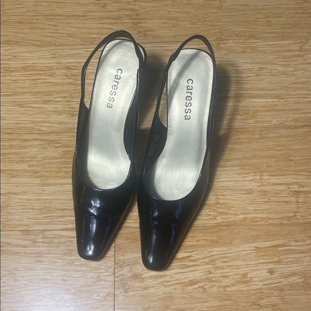 Caressa Black Women's Slingback Heels
